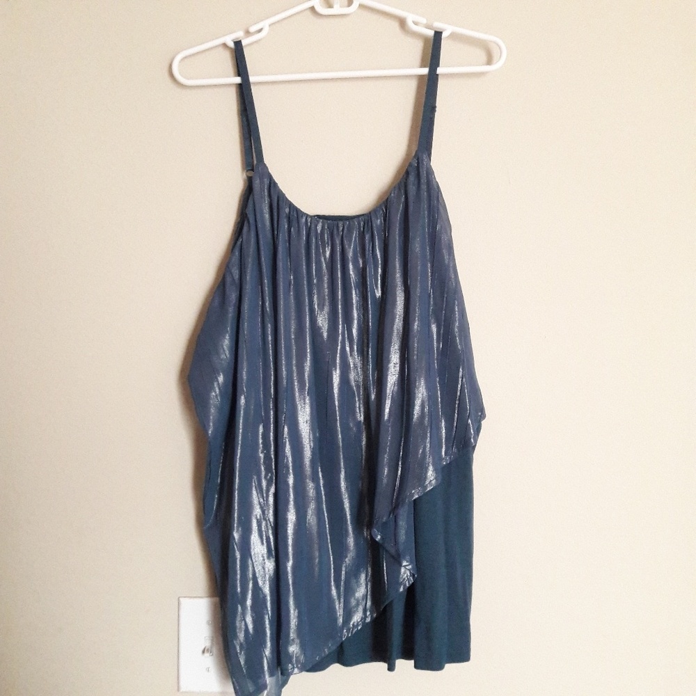 🔻Lane Bryant metallic blue tank top plus 26/28